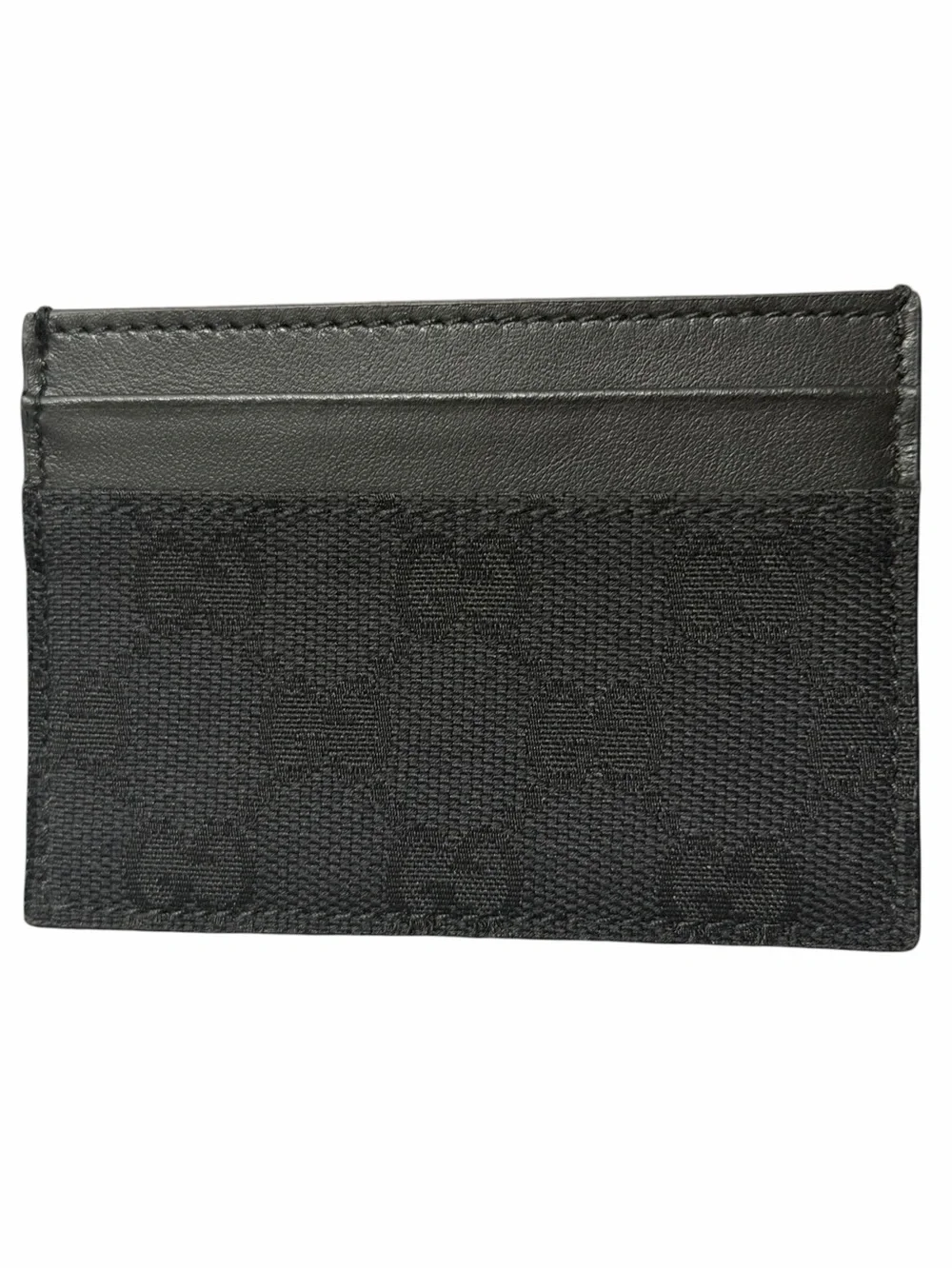 Gucci Black Canvas and Leather Card Holder